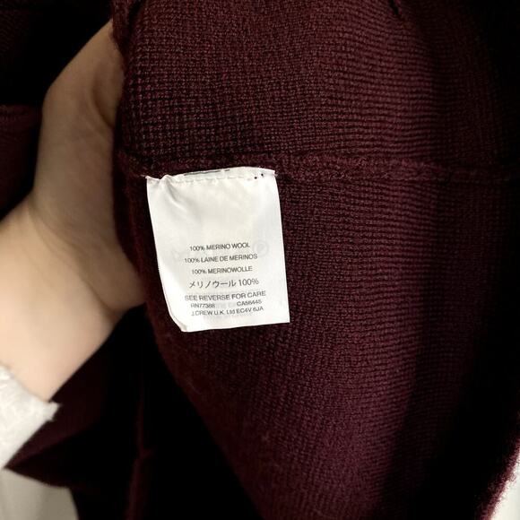 J. CREW Merino Wool Sweater Blazer Burgundy Maroon Knit Size XS F4493 Autumn - Picture 7 of 7